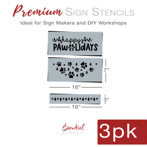 Happy Pawlidays Door Hanger Stencil-Christmas-Essential Stencil