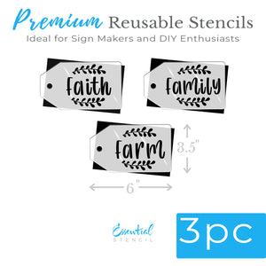 Faith Family Farm Mini Tags 3.5x6 (3 Pack)-Farm-Essential Stencil