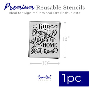 God Bless America 10"x12" Stencil-Patriotic-Essential Stencil