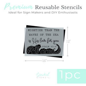 Mightier Than the Waves Stencil-Pattern-Essential Stencil