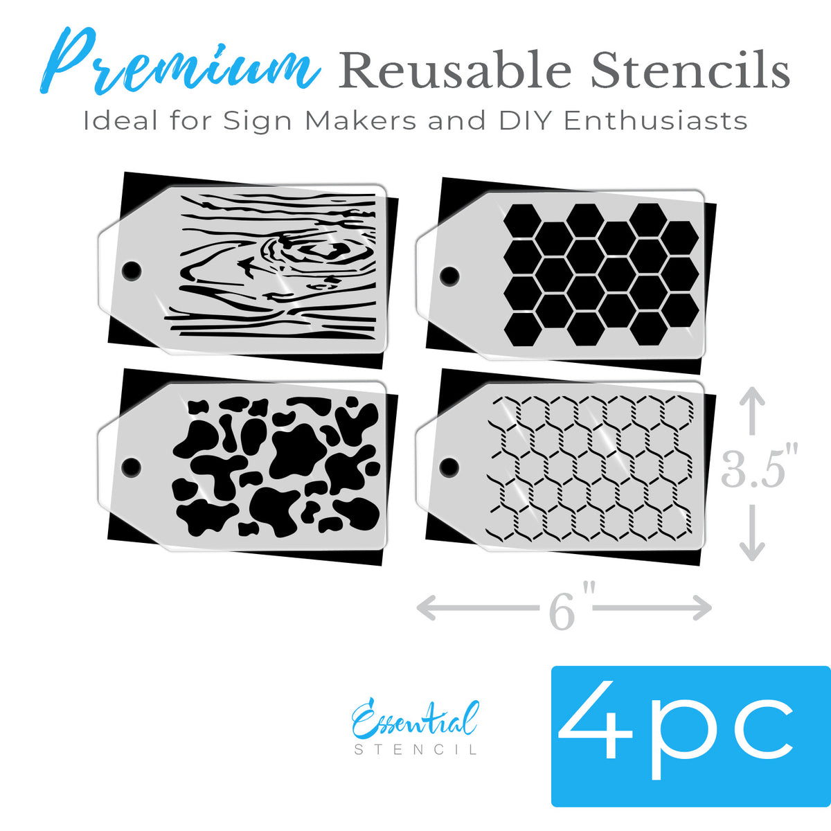 Farm Patterns 3.5x6 4pk-Farm-Essential Stencil