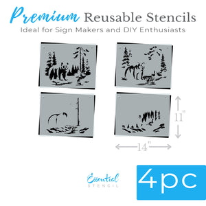 Layered Forest Bear Stencil-Fathers Day-Essential Stencil