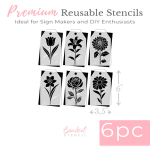 Flower Mini Tag Stencil Set (Bundle Exclusive Free Gift)-Spring-Essential Stencil