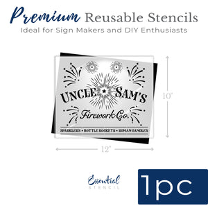 Uncle Sam's Firework Co Sign Stencil-Patriotic-Essential Stencil