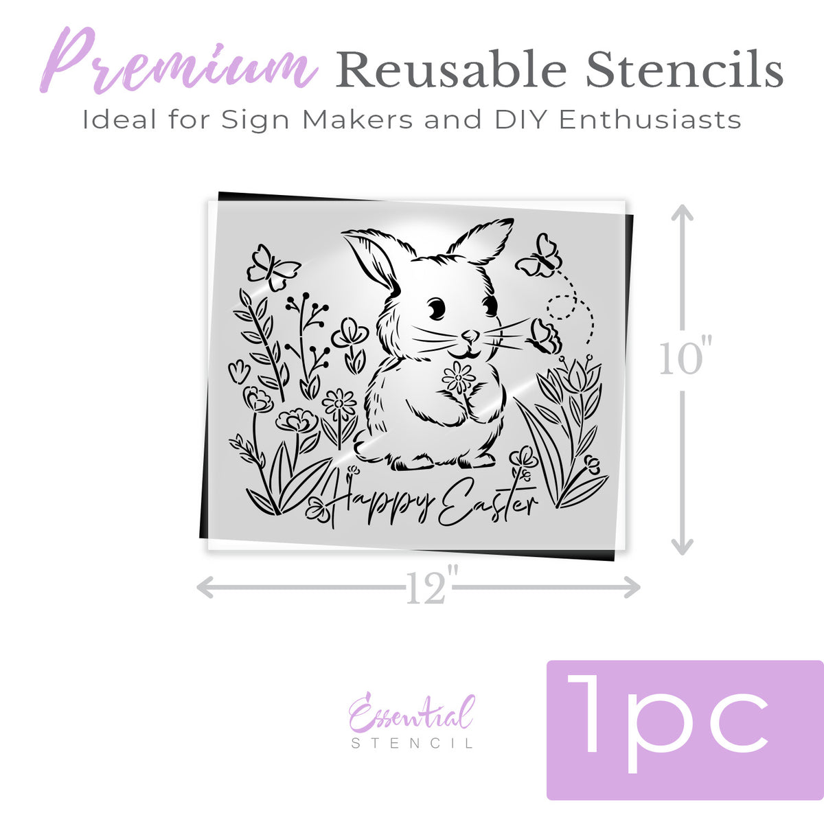 Bunny Blossom 12x10-Easter-Essential Stencil