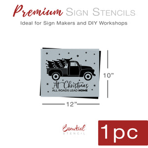 At Christmas All Roads Lead Home Stencil-Christmas-Essential Stencil