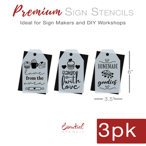 Baked with Love Mini Tags Stencil Set (3 Pack)-Valentine-Essential Stencil