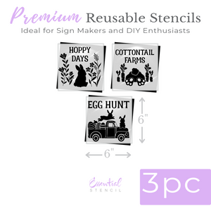 Hoppy Days 6x6 (3pk) Stencil-Easter-Essential Stencil