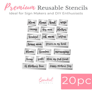 Mother's Day 1 inch words 20pcs-Mother's Day-Essential Stencil