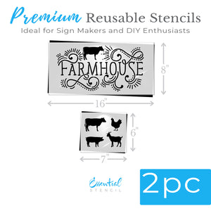 Farmhouse 16x8 1pc + Bonus Stencil-Farm-Essential Stencil