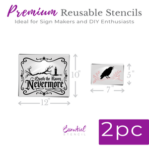 Nevermore Stencil-Halloween-Essential Stencil