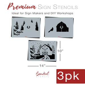 Winter Barn Layering Stencil-Christmas-Essential Stencil