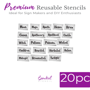 Witchy Halloween Word Stencil Set