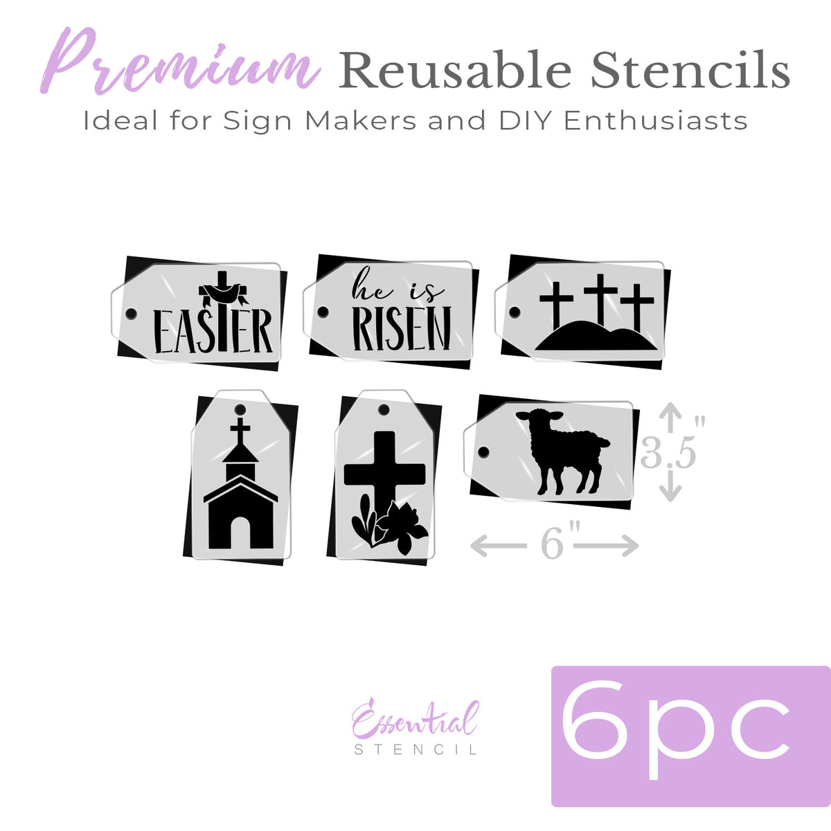 Easter Tags 3.5x6 (6pk) - Bundle Exclusive Set-free_gift-Essential Stencil