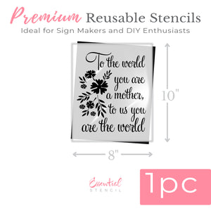 Mom, You Are Our World Stencil-Mother's Day-Essential Stencil