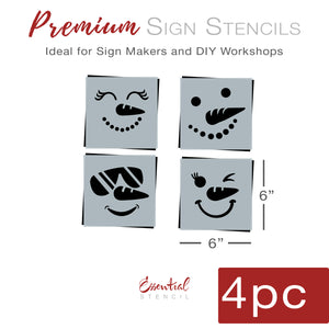 Snowmen Faces Stencil Set-Christmas-Essential Stencil