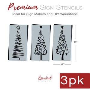 Mini Modern Trees Stencil Set-Christmas-Essential Stencil