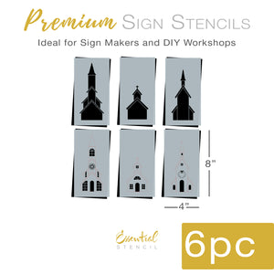 Christmas Churches Mini Layering Stencil Set-Christmas-Essential Stencil