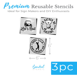 I'd Rather Be Golfing Stencil 3pk-Fathers Day-Essential Stencil