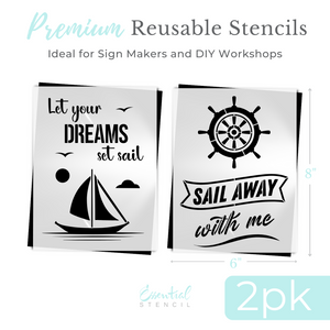 Sail Away Stencil Set (2pk)-Coastal-Essential Stencil