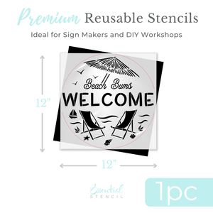 Beach Bums Welcome Door Hanger Stencil-Coastal-Essential Stencil