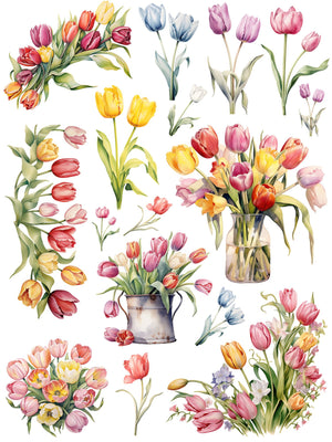 Timeless Tulips Rub-on Transfer Set-Rub-on Transfer-Essential Stencil