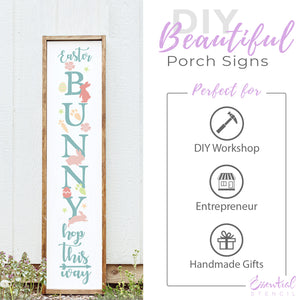 Easter Bunny Hop This Way 5ft Porch Board-Easter-Essential Stencil