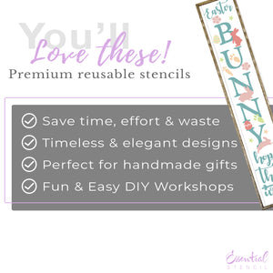 Easter Bunny Hop This Way 5ft Porch Board-Easter-Essential Stencil