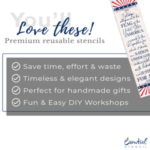 Pledge of Allegiance 4ft Porch Stencil-Patriotic-Essential Stencil