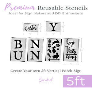 Easter Bunny Hop This Way 5ft Porch Board-Easter-Essential Stencil