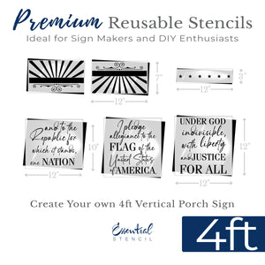 Pledge of Allegiance 4ft Porch Stencil-Patriotic-Essential Stencil