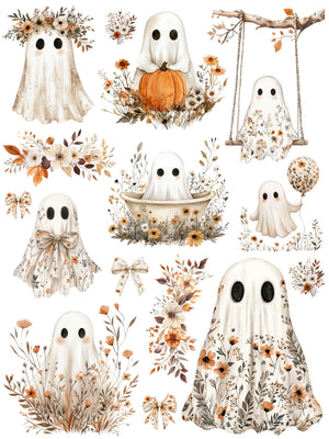 Wildflower Ghosts Rub-on Transfer Set-Rub-on Transfer-Essential Stencil