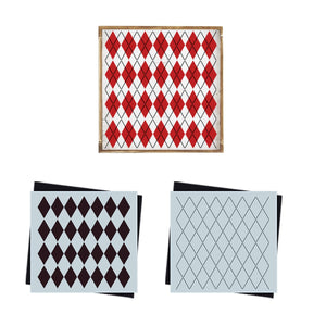 Argyle Pattern Stencil Set (2 pack)-Christmas-Essential Stencil