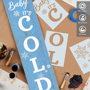 Baby It's Cold Outside 4ft Vertical reusable Stencil, DIY Christmas Vertical Front Porch Leaner Signs