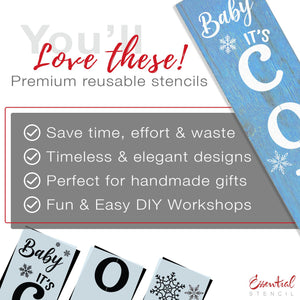 Baby It's Cold Outside 4ft Vertical reusable Stencil, DIY Christmas Vertical Front Porch Leaner Signs