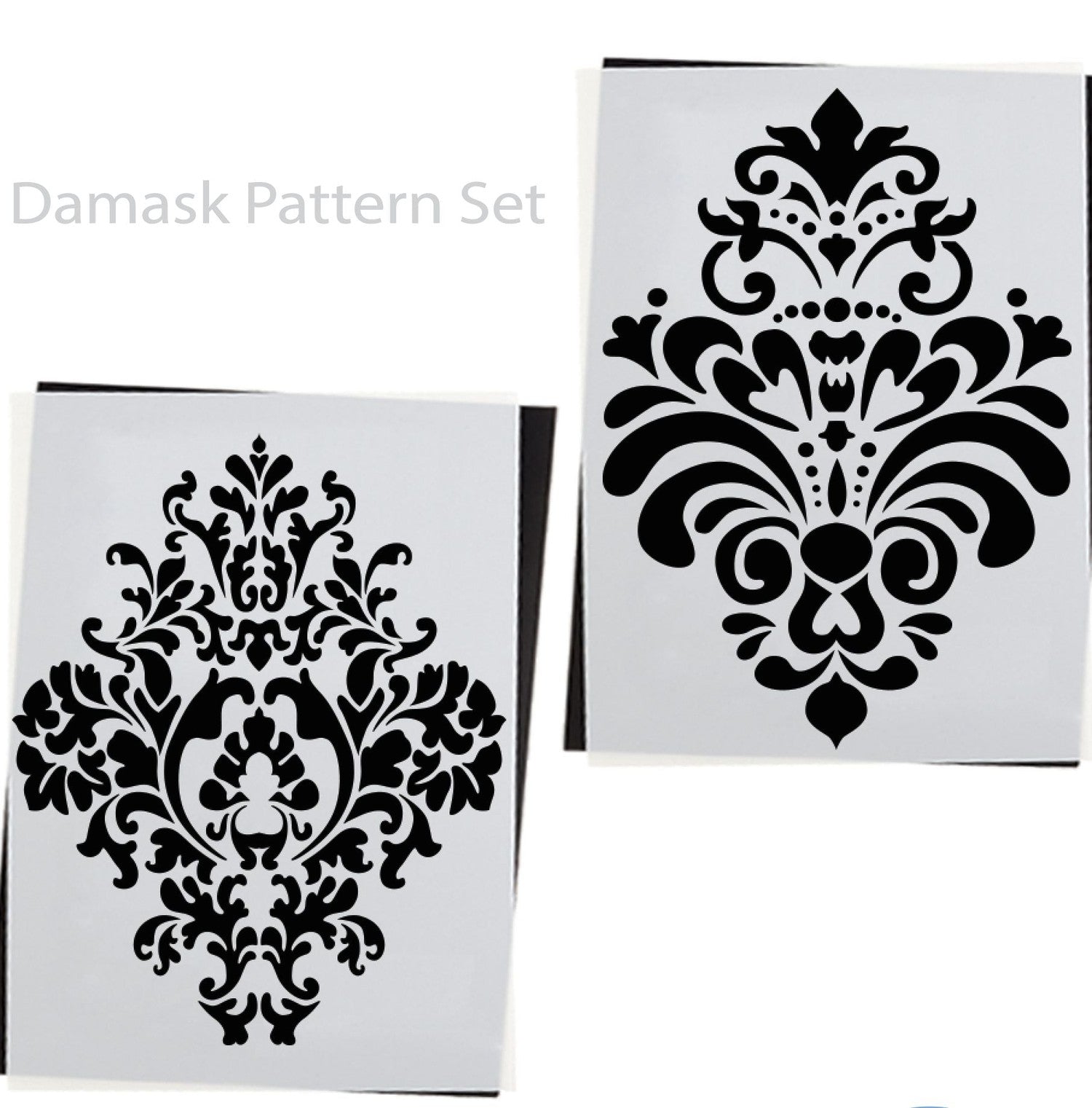 Damask Pattern 2PK | Reusable Furniture Stencils-Pattern-Essential Stencil