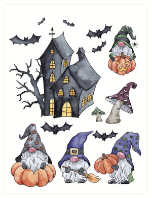 Halloween Gnomes and Truck Rub-on Transfer-Rub-on Transfer-Essential Stencil