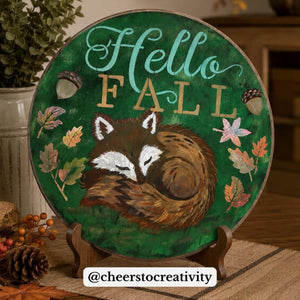 Hello Fall Fox Door Hanger Stencil-Fall-Essential Stencil