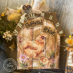 Silkie Chicken-Rub-on Transfer-Essential Stencil