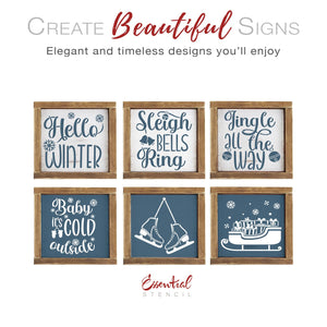 Winter Mini Sign Stencils (6 Pack)-Christmas-Essential Stencil