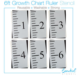Premium reusable growth chart ruler stencil (6ft)