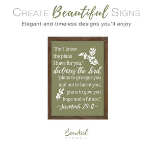 Jeremiah 29:11 Sign Stencil-Pattern-Essential Stencil