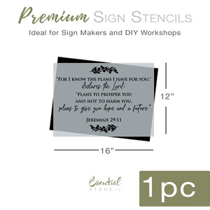 Jeremiah 29:11 Sign Stencil (Horizontal Orientation)-Pattern-Essential Stencil