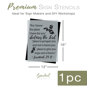 Jeremiah 29:11 Sign Stencil-Pattern-Essential Stencil