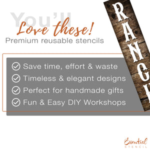 6 inch Western Letter Stencils-Alphabet-Essential Stencil