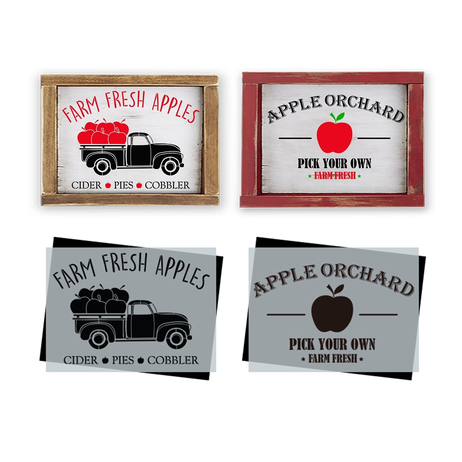 Apple Vintage Truck Stencil Set (2 Pack)-Fall-Essential Stencil