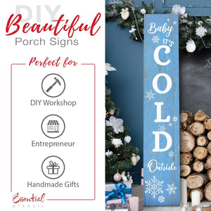 Baby It's Cold Outside 4ft Vertical reusable Stencil, DIY Christmas Vertical Front Porch Leaner Signs