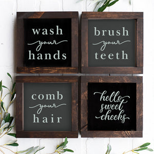 Bathroom Mini Sign Stencils (6Pk) + Bonus Set-Essential Stencil