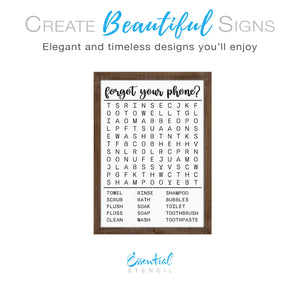 Bathroom Word Search Sign Stencil-Home-Essential Stencil