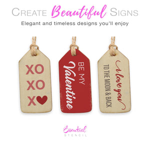 Be My Valentine Mini Tag Stencil Set (3 Pack)-Valentine-Essential Stencil